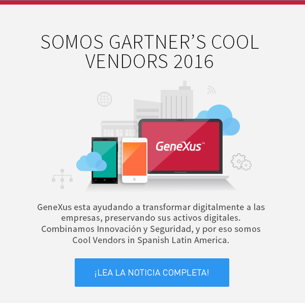 Â¡GeneXus reconocido como Cool Vendor por Gartner!